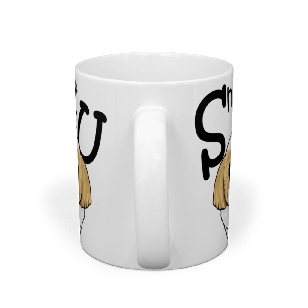 シー・ズー (白背景のまじめ顔&薄茶白) マグカップ ABCDOGS