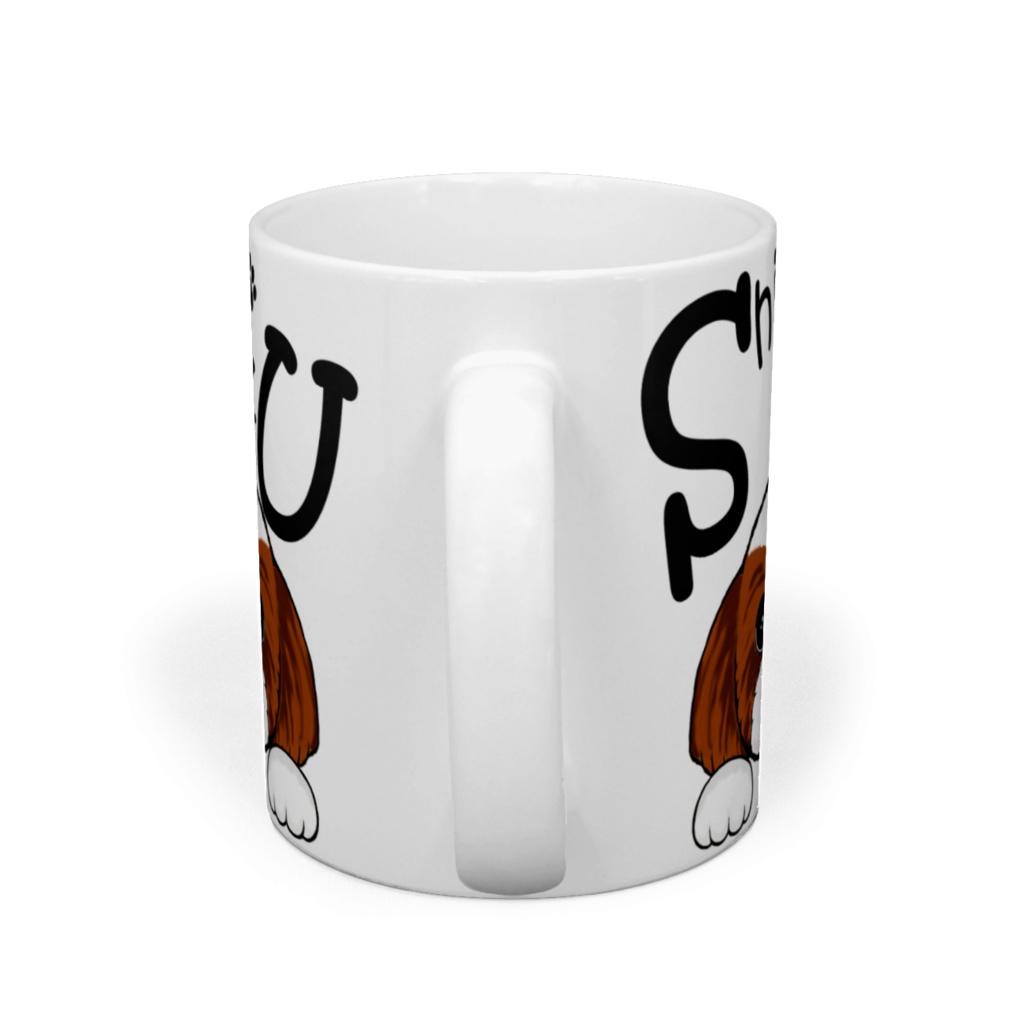 シー・ズー (白背景のおてて&茶白) マグカップ ABCDOGS