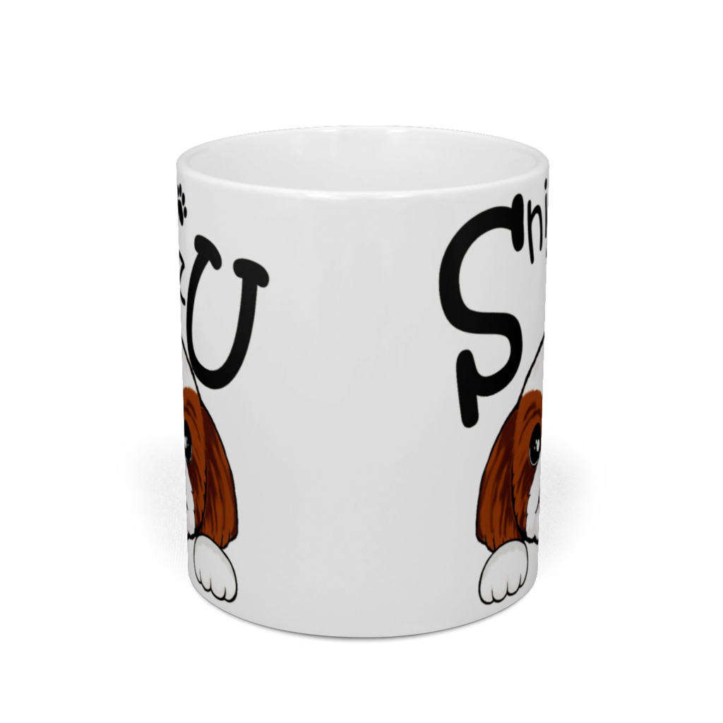 シー・ズー (白背景のおてて&茶白) マグカップ ABCDOGS