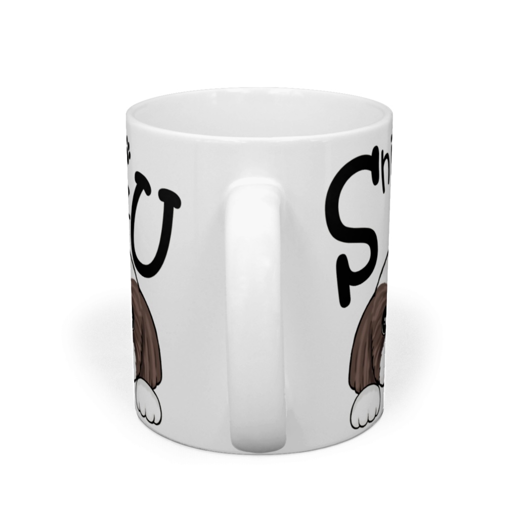 シー・ズー (白背景のおてて&グレー) マグカップ ABCDOGS