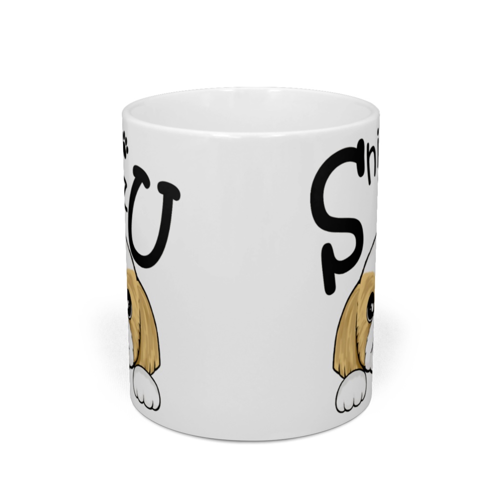 シー・ズー (白背景のおてて&薄茶白) マグカップ ABCDOGS