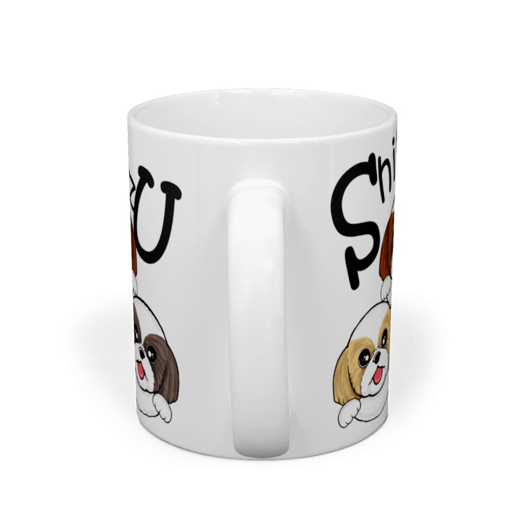 シー・ズー (白背景のジャンプ!3カラー) マグカップ ABCDOGS