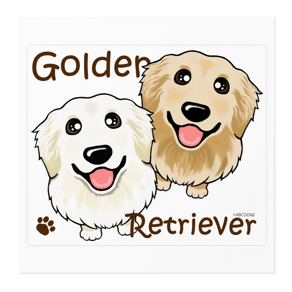 ゴールデンレトリバー ペア ステッカー ABCDOGS
