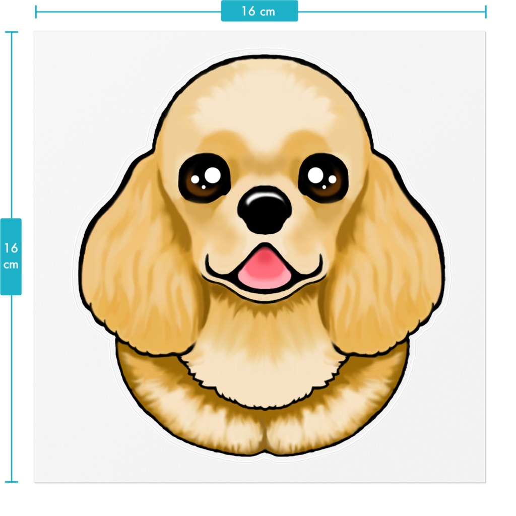 アメリカンコッカ-スパニエル バフ ステッカー ABCDOGS