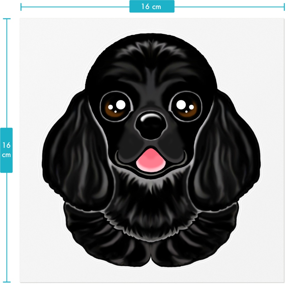 アメリカンコッカ-スパニエル 黒 ステッカー ABCDOGS