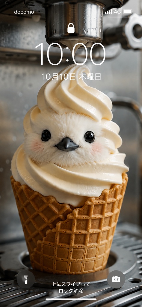 Shimaenaga Soft Serve 🍦｜iPhone Lock Screen Wallpaper