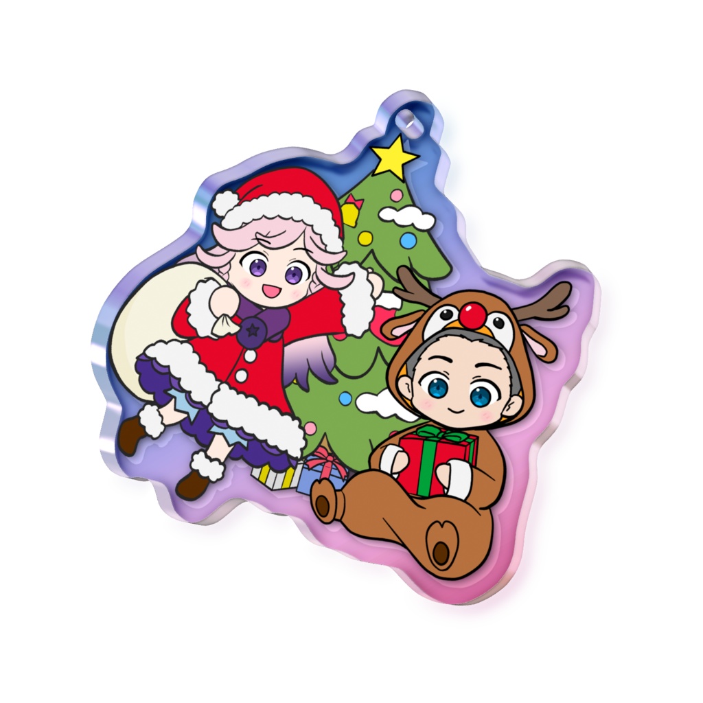 アクキー 凍星まるや+みずぺん ver.クリスマス（オーロラ）