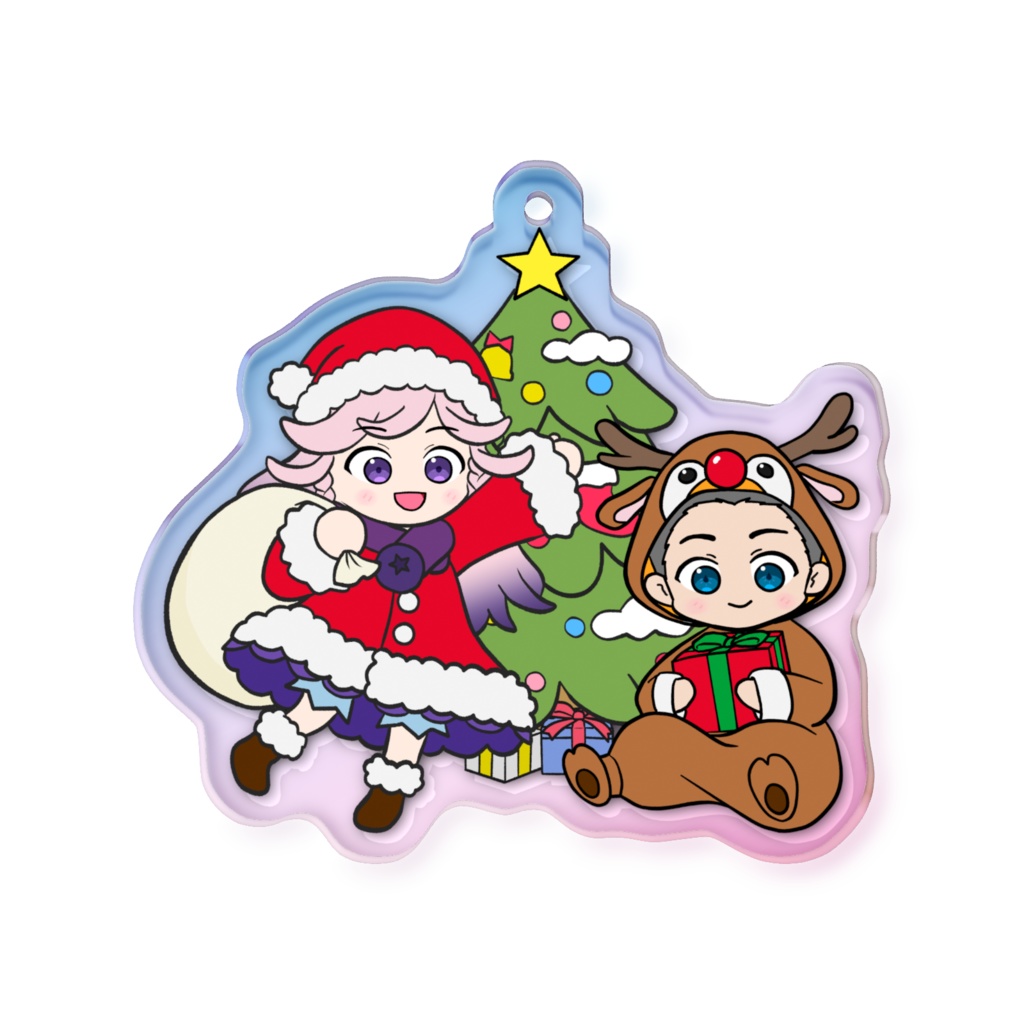 アクキー 凍星まるや+みずぺん ver.クリスマス(オーロラ)