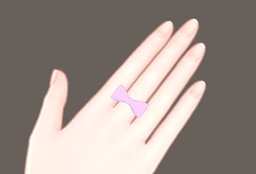 【VRChat想定】リボンリング　指輪
