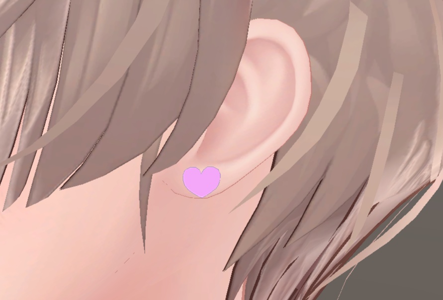 Free/無料【VRChat想定】ハートピアス