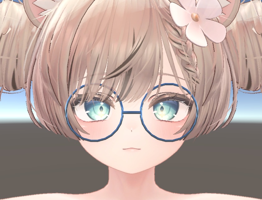 Free/無料【VRChat想定】丸メガネ