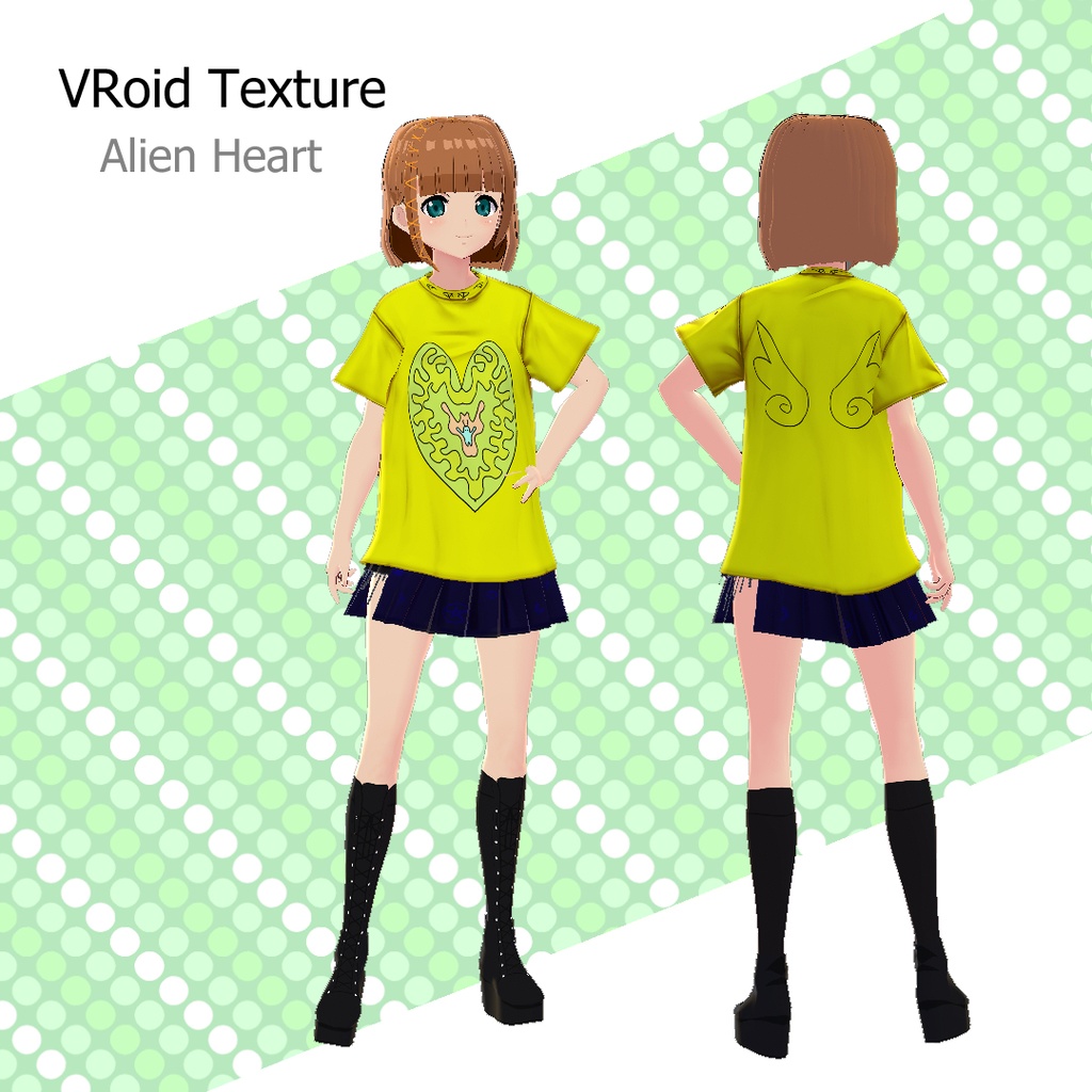 【VRoid texture】 Alien Heart T-Shirt