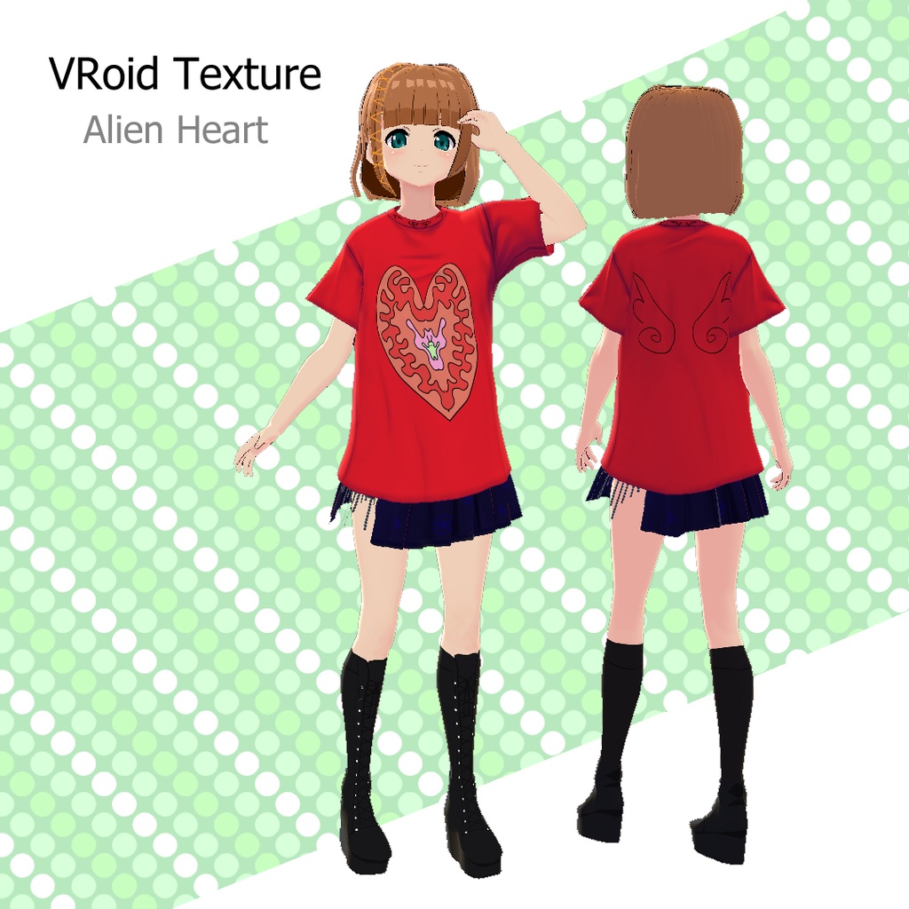 【VRoid texture】 Alien Heart T-Shirt