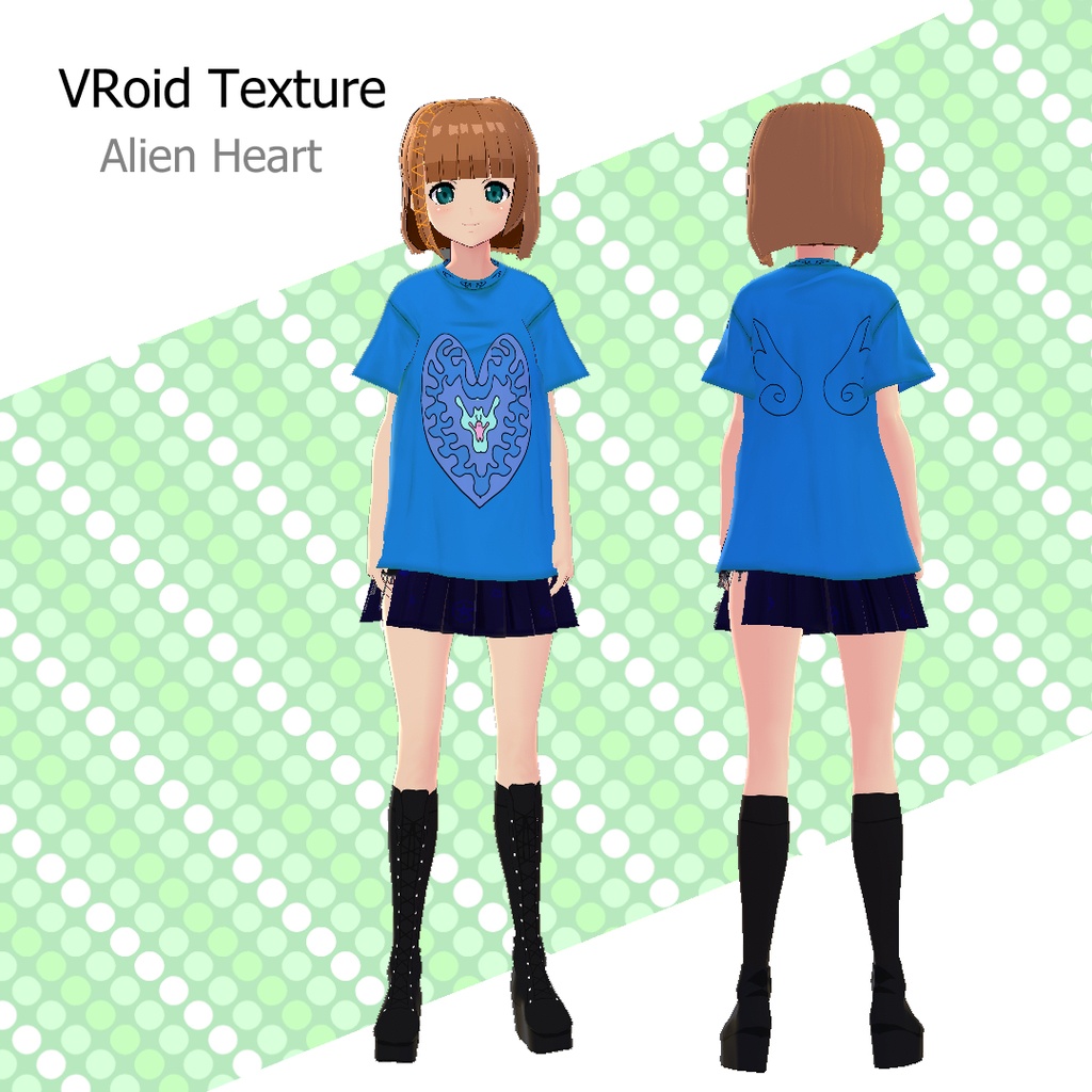 【VRoid texture】 Alien Heart T-Shirt