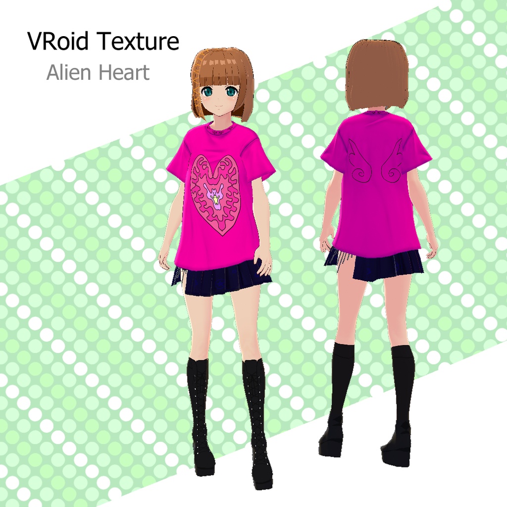 【VRoid texture】 Alien Heart T-Shirt