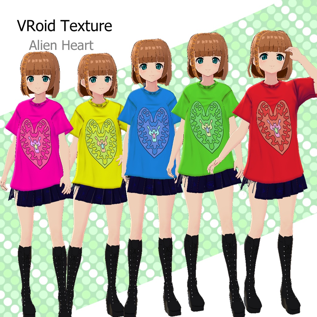 【VRoid texture】 Alien Heart T-Shirt