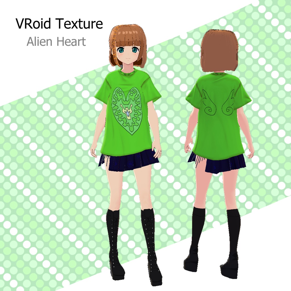 【VRoid texture】 Alien Heart T-Shirt