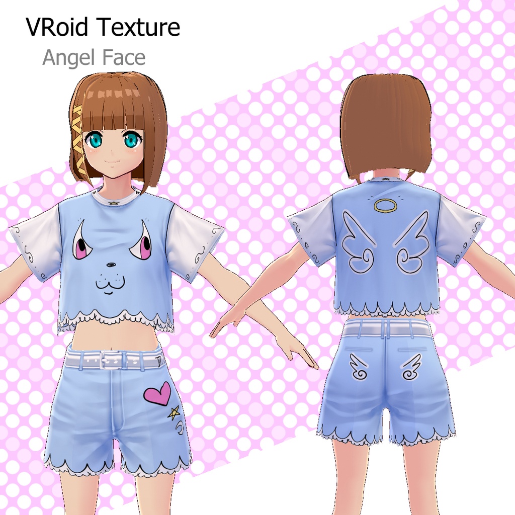 【VRoid texture】 Angel Face T-Shirt and Pants
