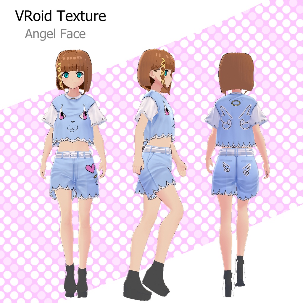 【VRoid texture】 Angel Face T-Shirt and Pants