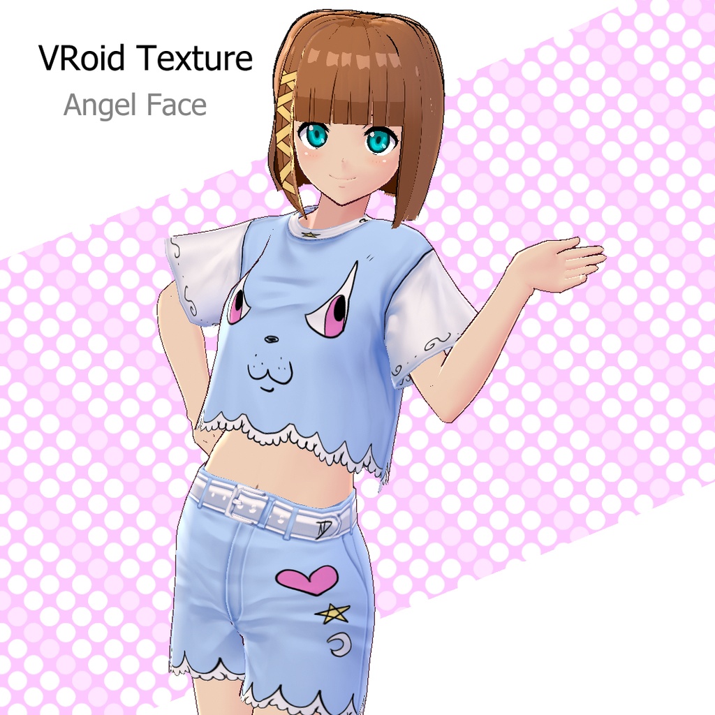【VRoid texture】 Angel Face T-Shirt and Pants