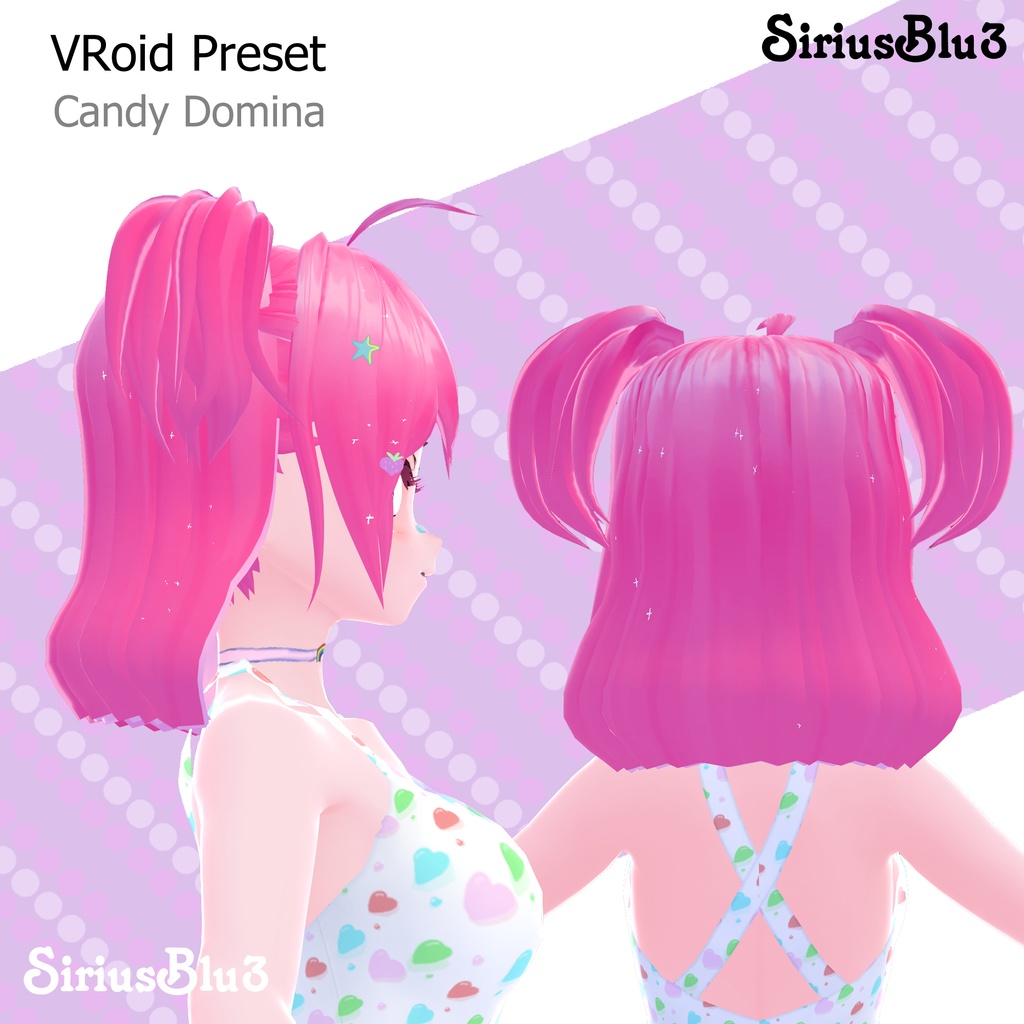 【VRoid用ヘアプリセット】Candy Domina【VRoid Hair Preset】
