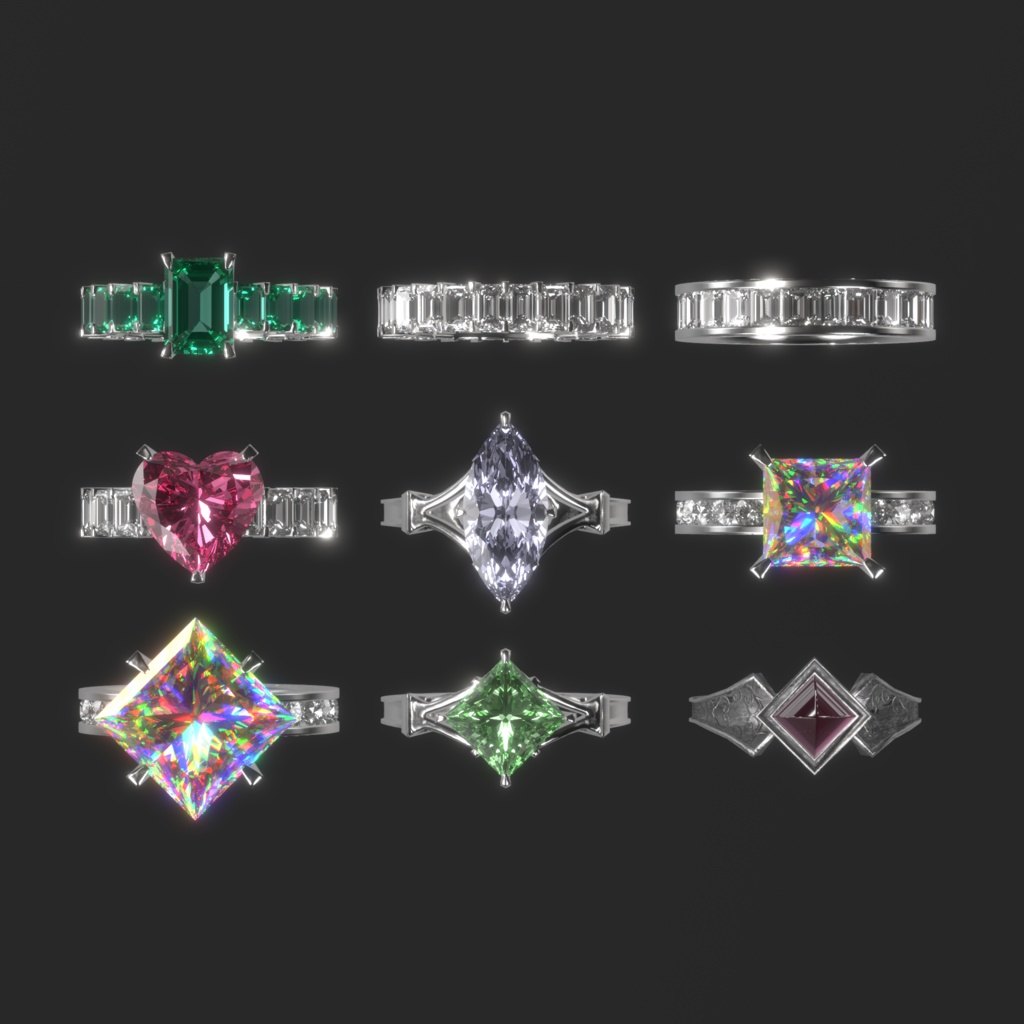 VRChat用レイマーチング宝石リング