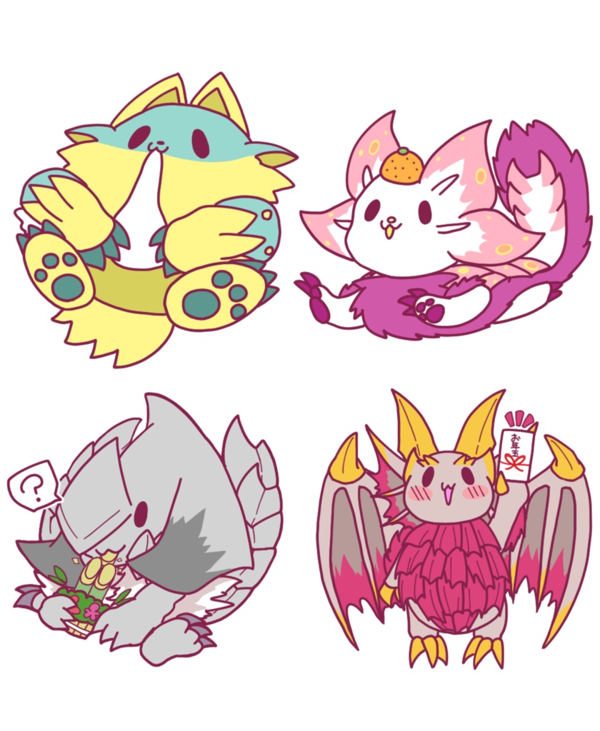 ダイカットステッカー４種セット