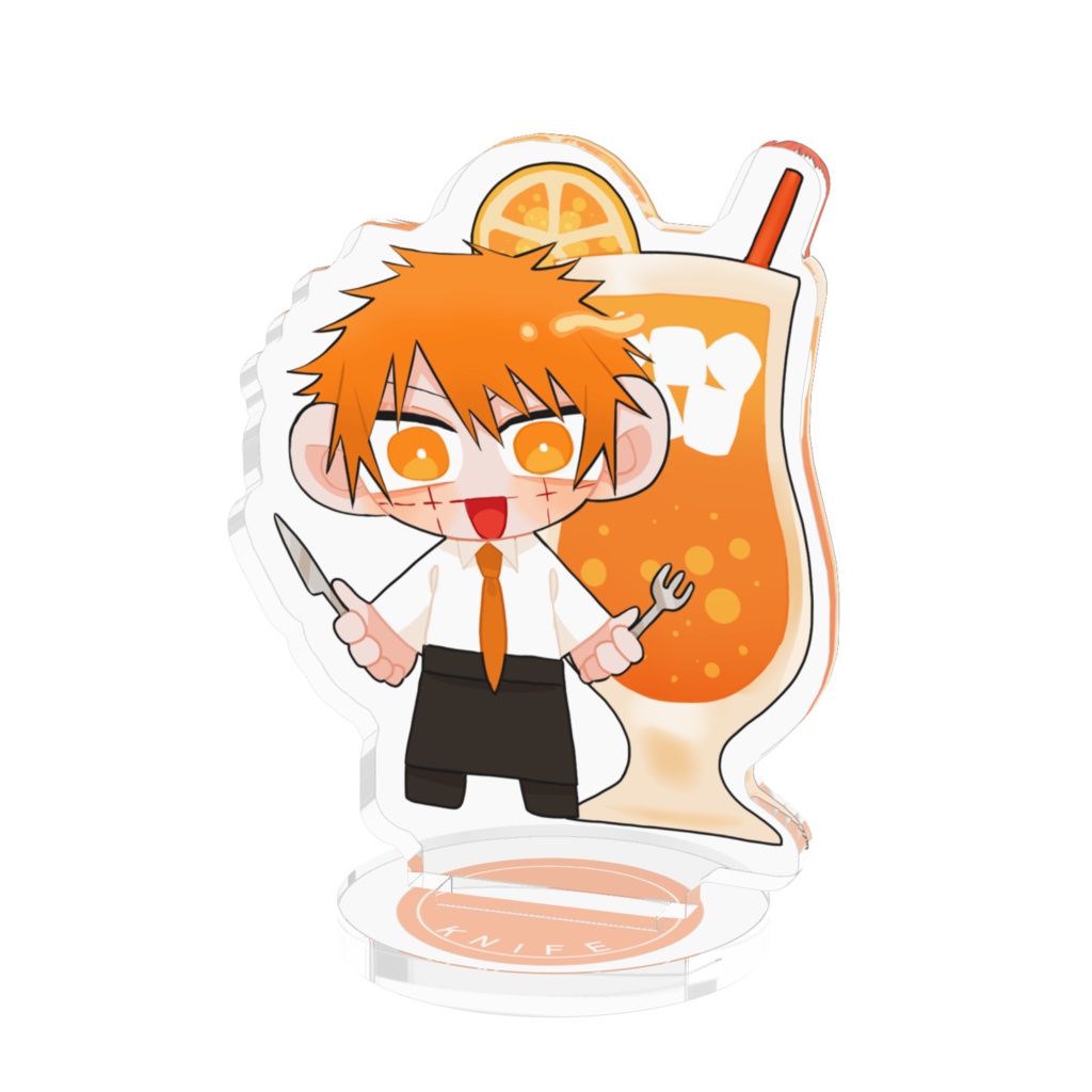 【殺人カンパニー】ナイフのコラボカフェ風アクリルフィギュア