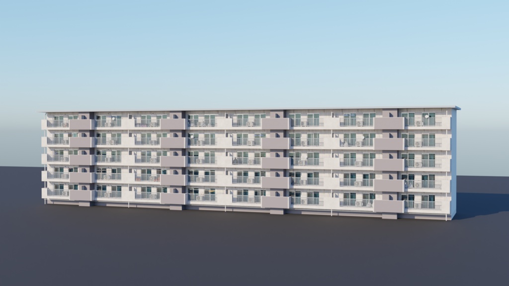 Blender用 団地