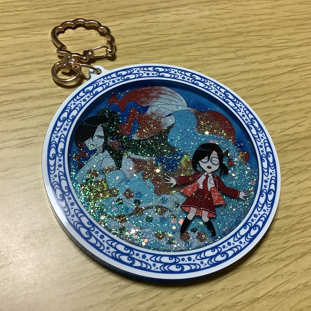 金魚鉢グリッターオイルアクキー