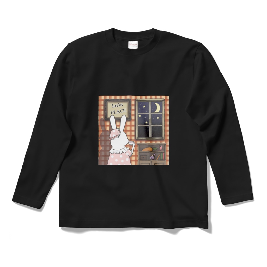真夜中のうさぎロングTシャツ