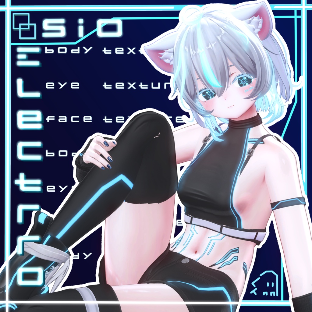 【sio対応】 Sio_ELeCtro body+face+eye texture