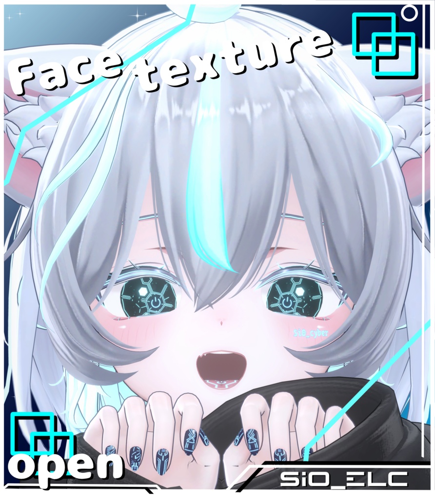 【sio対応】 Sio_ELeCtro body+face+eye texture