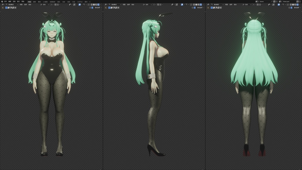 【NIKKE】 Soda: Twinkling Bunny 3D model includes MMD ver and Rigify ver.