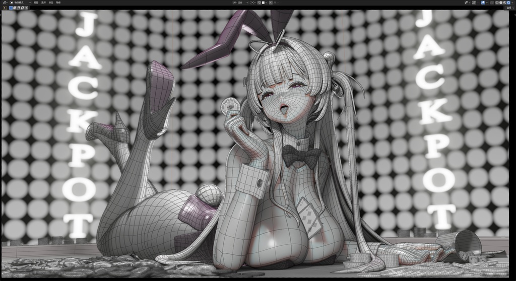 【NIKKE】 Soda: Twinkling Bunny 3D model includes MMD ver and Rigify ver.