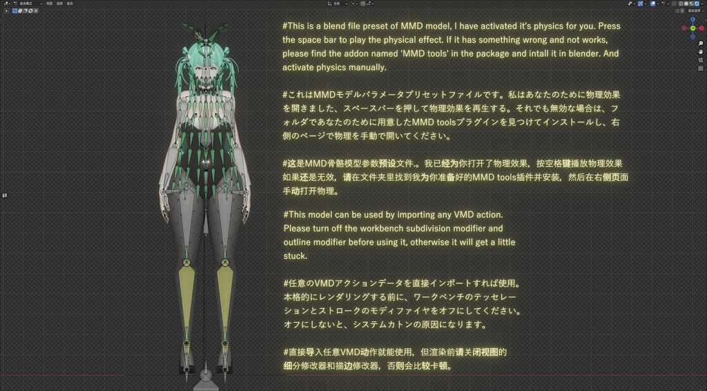 【ニケ】 ソーダ:トゥインクルバニーの3Dモデル MMD版とRigify版が含まれます