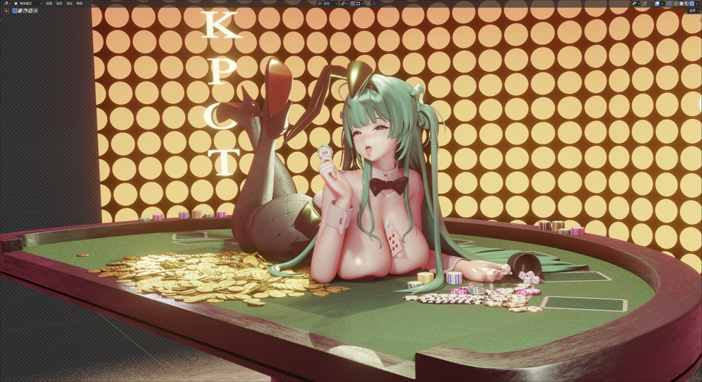 【NIKKE】 Soda: Twinkling Bunny 3D model includes MMD ver and Rigify ver.