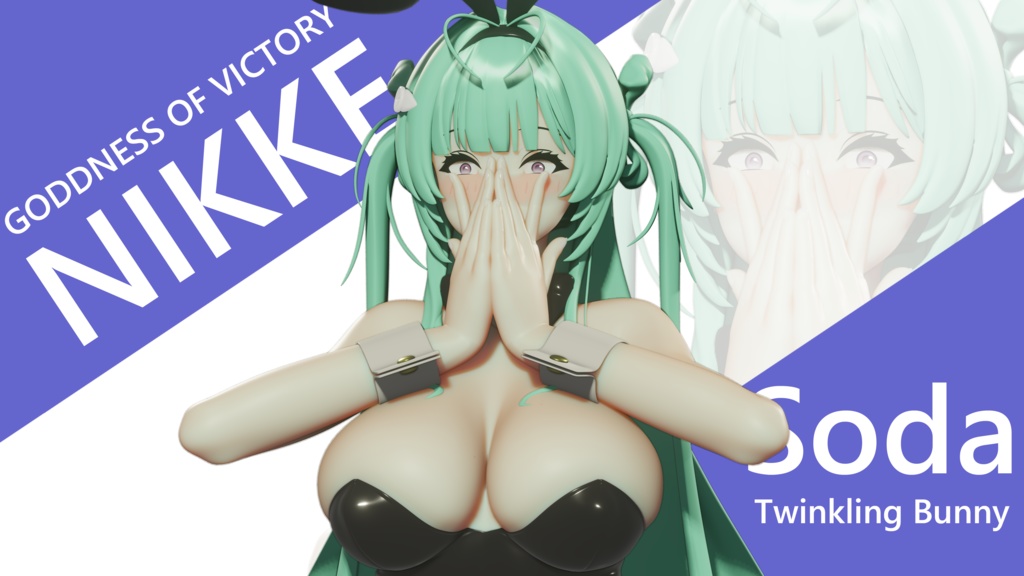 【NIKKE】 Soda: Twinkling Bunny 3D model includes MMD ver and Rigify ver.