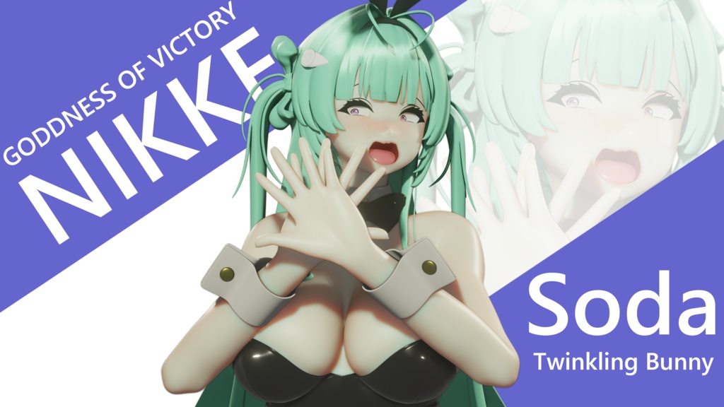 【NIKKE】 Soda: Twinkling Bunny 3D model includes MMD ver and Rigify ver.