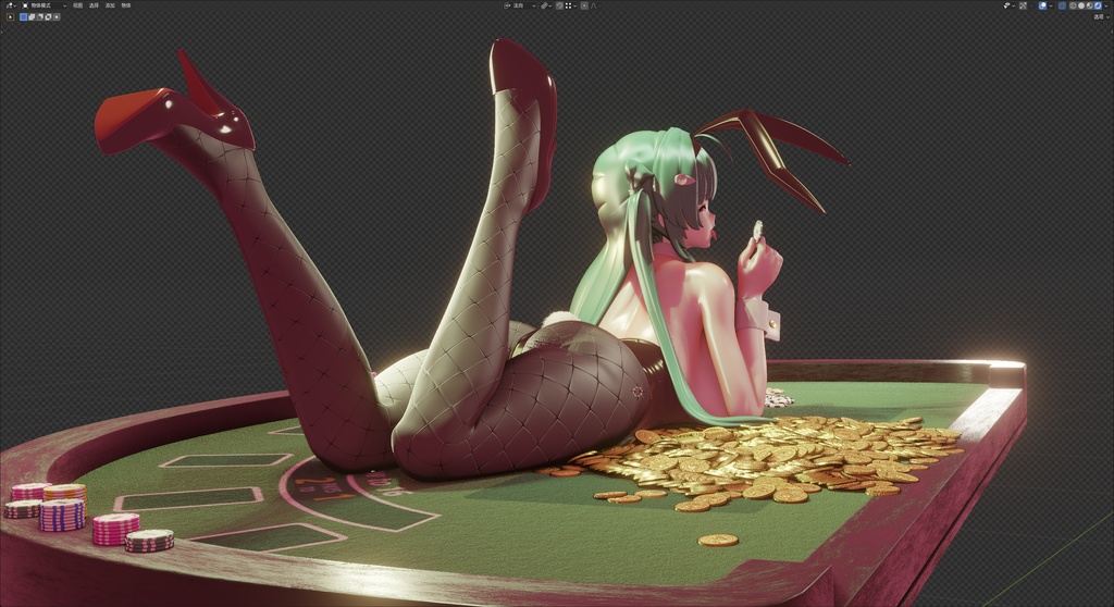 【NIKKE】 Soda: Twinkling Bunny 3D model includes MMD ver and Rigify ver.