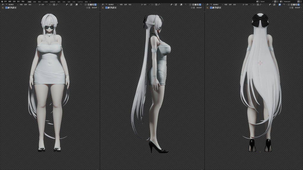 【ニケ】 シンデレラ の 3D モデル MMD版とRigify版が含まれます