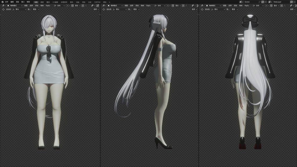 【ニケ】 シンデレラ の 3D モデル MMD版とRigify版が含まれます