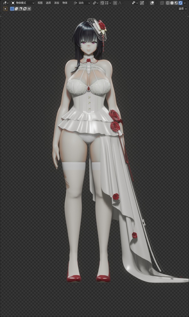 【ニケ】 ミハラの 3D モデル MMD版とRigify版が含まれます。