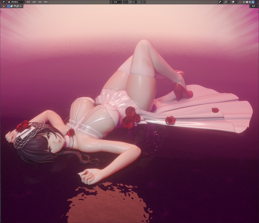 【NIKKE】 Mihara 3D model Blend file includes MMD ver and Rigify ver.