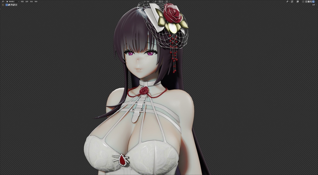 【NIKKE】 Mihara 3D model Blend file includes MMD ver and Rigify ver.