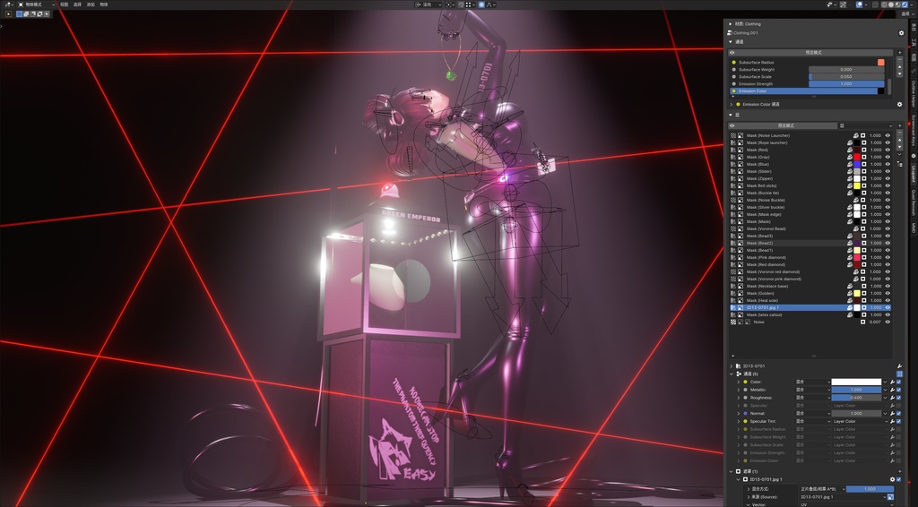 【NIKKE】 Quency: Escape Queen 3D model includes MMD ver and Rigify ver.