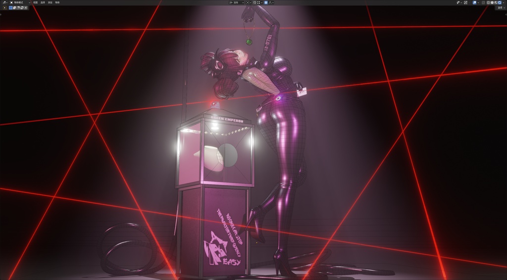 【NIKKE】 Quency: Escape Queen 3D model includes MMD ver and Rigify ver.