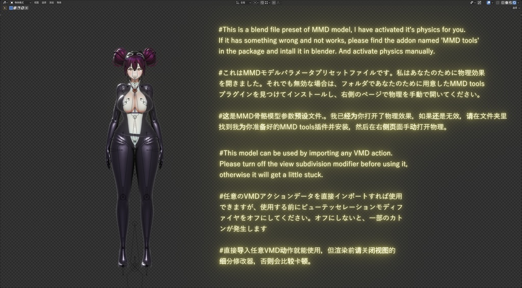 【NIKKE】 Quency: Escape Queen 3D model includes MMD ver and Rigify ver.