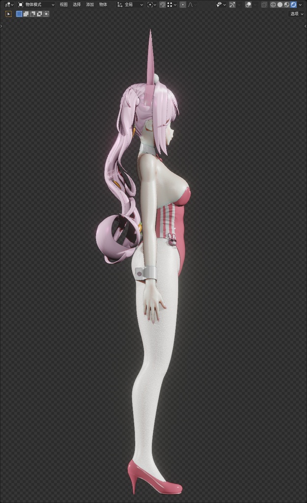 【NIKKE】 Alice: Wonderland Bunny 3D model includes MMD ver and Rigify ver.