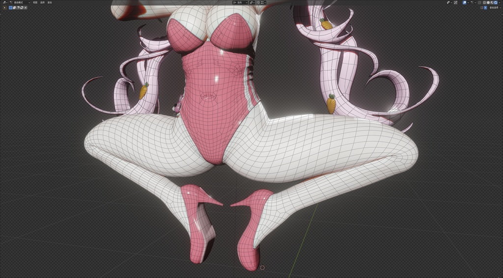 【NIKKE】 Alice: Wonderland Bunny 3D model includes MMD ver and Rigify ver.